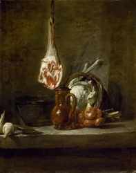 Stillleben mit Lammkeule